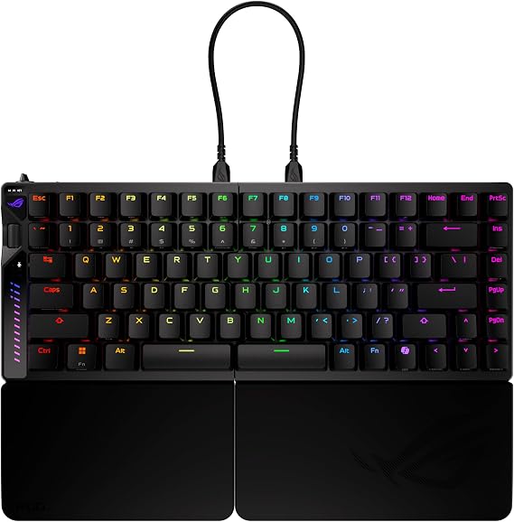 Asus Rog Falcata Hfx Abs 75% Detachable Turkish Player Keyboard, Magnetic Hot-swappable Switches, 8k Wireless Connection, Rapid Trigger Mode, Control Wheel, Zone Mode, 4-layer Insulation And Detachable