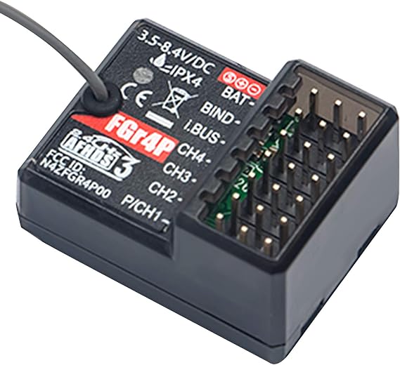 Flysky FS-FGR4P 2.4GHz 4CH AFHDS 3 RC Receiver PWM/PPM/I.Bus/S.Bus Output for FSG4P Transmitter RC Car Boat Spare Parts Accessories (FS-FGR4P Receiver)