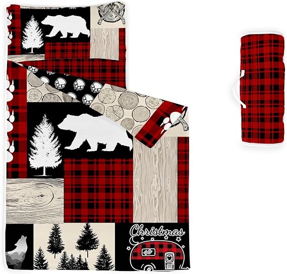 Nap Mat -Animal Sleeping Bag with Removable Pillow - Daycare and Sleepovers Preschool Kindergarten Bedding Set for Kids Toddler Boys Girls