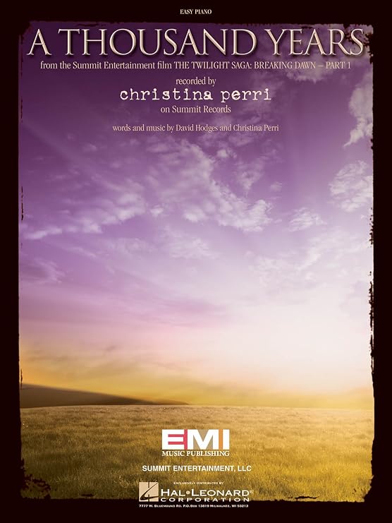 Christina Perri - A Thousand Years - Easy Piano Sheet Music