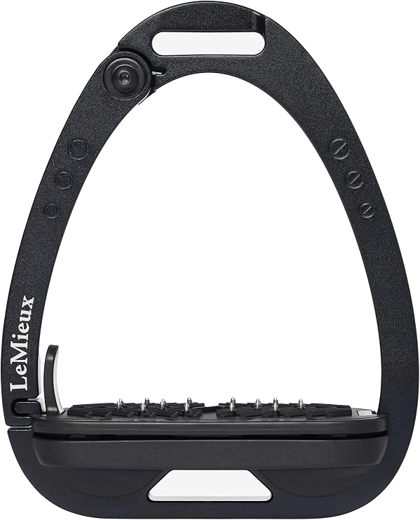 LeMieux Vector Control Stirrup - New Generation - Spring Loaded Hinged Arm - Cross Track Grip Surface