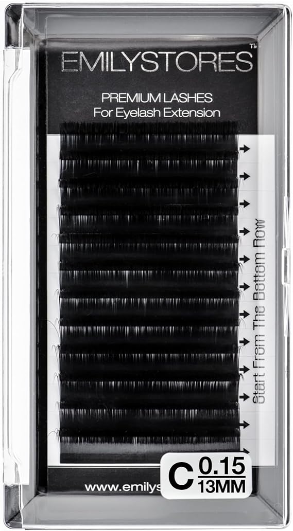Eyelash Extensions 0.15mm Thickness C Curl 13mm Length Individual Volume Natural Eyelashes For Lash Extensions(0.15,C,13mm)
