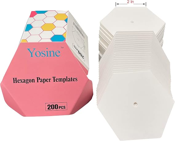 200pcs 2 Inch Paper Piecing Paper for Quilting DIY Patchwork Sewing Crafts,Quilting Templates for Quilting Accessories Crafting Tools,Hexagon Quilting Papers