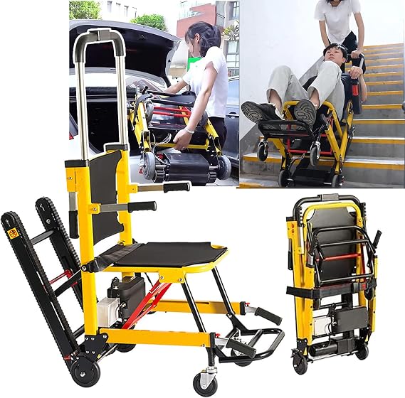 Electric Crawler Stair Climber (160KG Load)- Intelligent Control Panel + Aluminum Alloy Frame, Elderly/Disabled - Electric Stair Climbing Wheelchair - Can Go Up and Down Stairs Chair