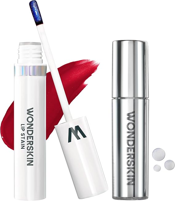 Wonderskin Lip Stain Peel Off Masque (Divine) with Lip Rehab Serum Oil