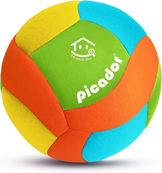 PP PICADOR Soft Indoor Volleyball - Soft and Safe Indoor Volleyballs for Practicing Inside House and Yard, Silent Volleyball with Pump for All Ages