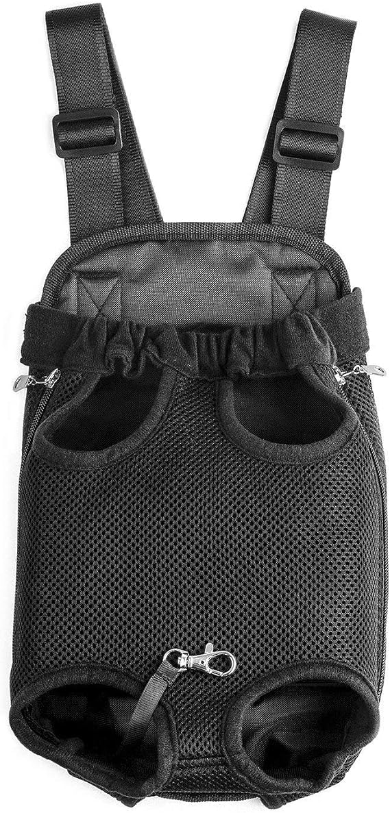 Legs Out Front-Facing Dog Carrier Hands-Free Adjustable Pet Backpack Carrier for Walking Hiking Bike and Motorcycle (Large)