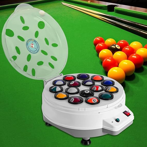 Pool Ball Cleaner,110V Automatic Billiard Ball Cleaner,Pool Ball Cleaner Machine,Electronic Pool Balls Polishing for 16 Billiard and Snooker Balls
