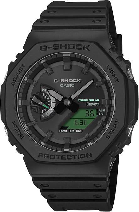G-Shock Casio Analog-Digital Electro Green and Black Resin Tough Solar Connected Watch - GAB2100BEG-1A