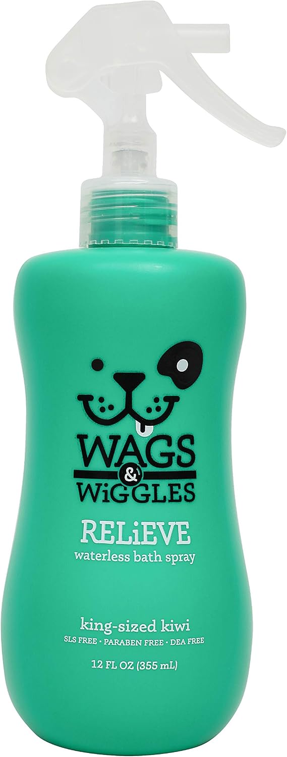 Wags & Wiggles Relieve Anti-Itch Dog Spray, Kiwi Scent, 12 Fl Oz