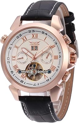 FORSINING Mens Automatic-self-Wind Tourbillon Calendar Stainless Steel Bracelet Luxury Watch JAG057M3R1