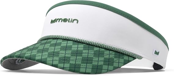 melin Coast Hydro, Green Argyle, Mens Sun Visor, Water-Resistant Sun Hat