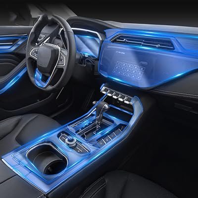 JCAKES Car Interior Center Console Transparent TPU Protective Film Anti-scratc Repair Film Accessories Refit,for Ford Territory 2019-2023