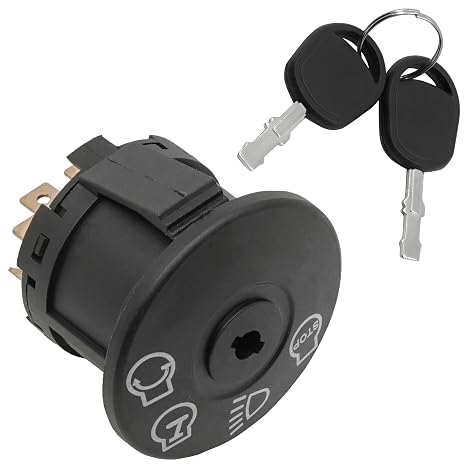 Caltric Rotary Ignition Switch Compatible with John Deere D125 D130 D140 D150 D155 D160 D170 E100 E110 E120 E130 E140 E150 E160 E170 E180 G110 CV730 X155R X165