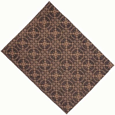 Home Collection by Raghu Marshfield Jacquard Black and Tan Placemat, 14 x 18