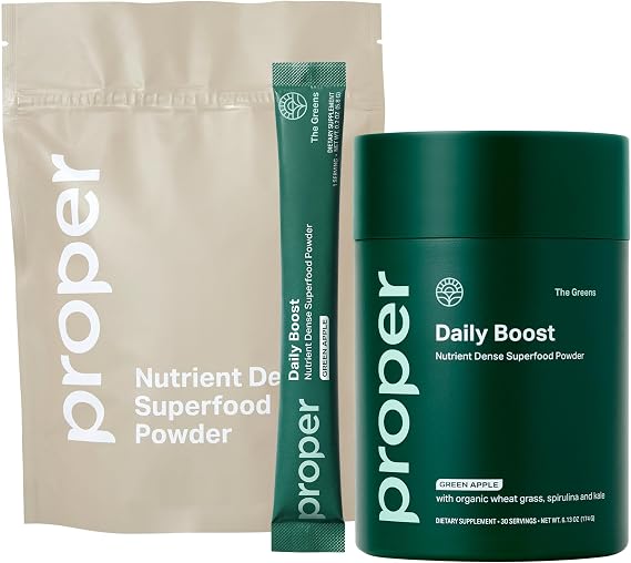Proper, The Greens Daily Boost Organic Greens Powder - Stickpack + Jar Bundle