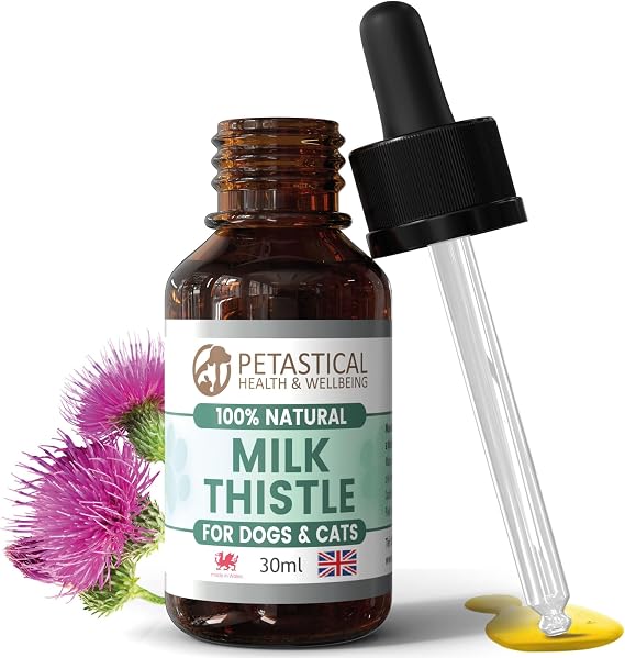 Milk Thistle for Dogs, Liver Support for Cats, Dog Silymarin Antioxidant, Liquid Drops, No Nasty Chemicals, Made in UK (30ml)