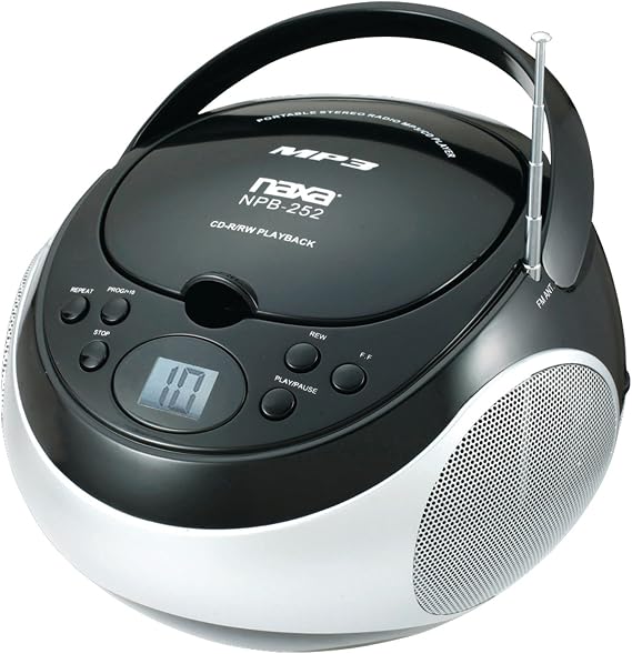 Naxa Electronics NPB-252 BK Portable MP3/CD Player with AM/FM Stereo Radio (Black)