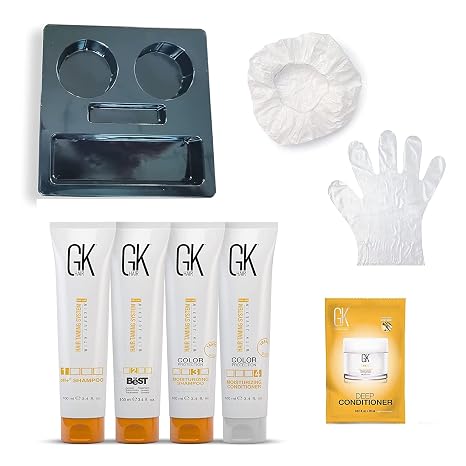 GK HAIR Global Keratin The Best Consumer Box Kit (100 ml/3.4 Fl Oz) Keratin Hair Straightening Treatment - Professional Complex Brazilian Straightening for Straight Frizz-free Hair