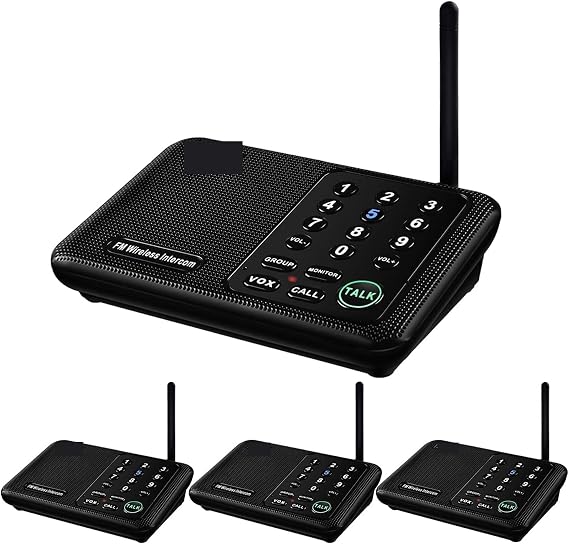 Wireless Intercom, 10 Channel Wireless Home Intercom System for House Business Offices 1 Mile Long Range Room to Room Communicate