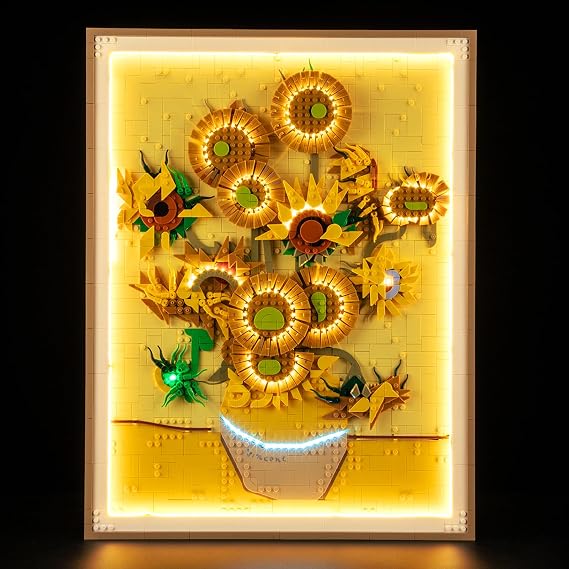 YEABRICKS LED Light for 31215 Art Vincent Van Gogh – Sunflowers Building Blocks Model (Building Set NOT Included)