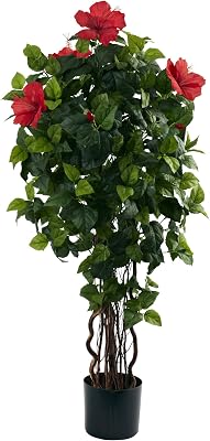 Nearly Natural 4ft Hibiscus Artificial Tree, 4ft