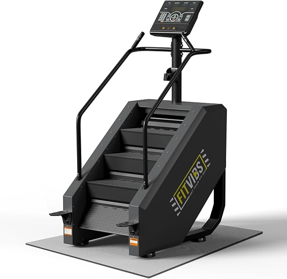Fitvids Stair Stepper Machine, Commercial Grade Stair Climber with 15 Resistance Levels, Continuous Stair Stepping Machine for Cardio and Lower Body Workouts, LED Screen, Exercise Machine for Home Gym