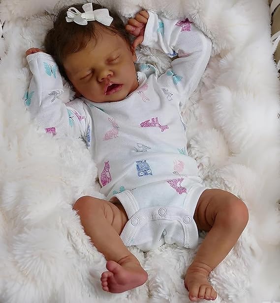iCradle Realistic Reborn Baby Dolls Black Girl 18Inch African American Newborn Doll Hand-Rooted Hair Cloth Body Lifelike Baby Doll Toy with Accessories for Kids Ages 3+