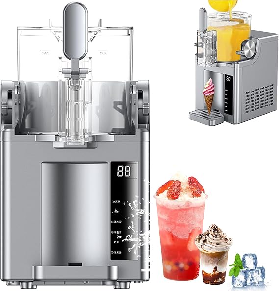 Slushie Machine, Soft Serve Ice Cream Maker with 2-in-1 Frozen Drinks, 5 Preset Modes, 2000ml Capacity, 15 Minutes Fast Cooling, Ice Free, Smoothies and Cocktails