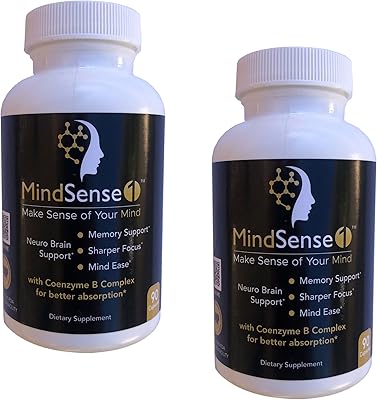 MindSense1, The Ultimate Nootropic Brain Support Supplement - All-Day Focus and Memory with no Stimulants, Balanced Nutrition with Synergistic Herbs, Antioxidants and Minerals 180 Capsules