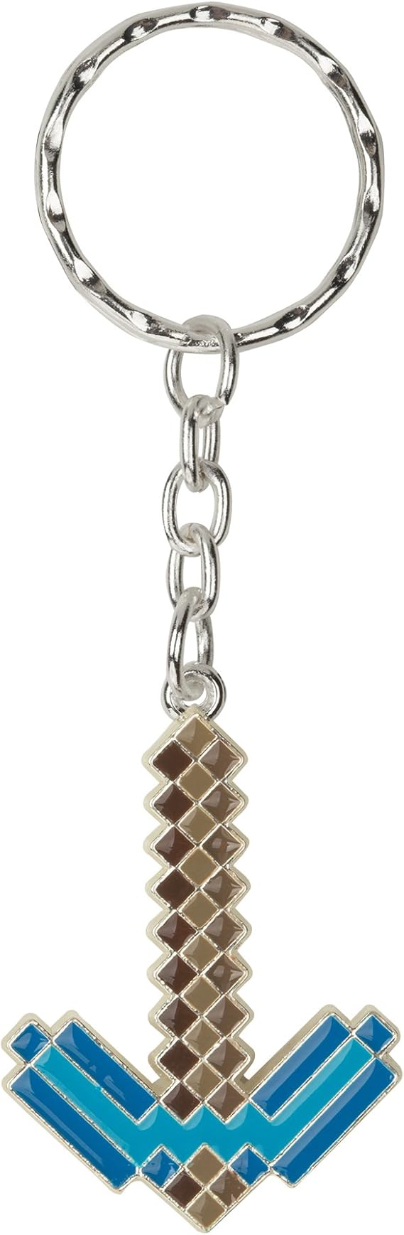 JINX Minecraft Diamond Pickaxe Metal Key Chain (Metallic with Enamel Fill, One Size)