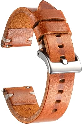 18mm 20mm 22mm 24mm Leather Watch Band for Men Women, Vintage Handmade Quick Release Watch Strap Replacement, Thick Single layer