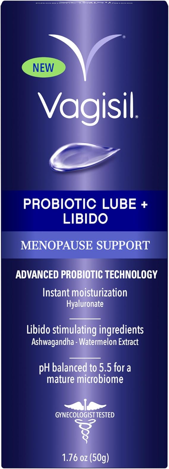 VAGISIL Menopause Probiotic Lube + Libido, Vaginal Moisturizer, 1.76 Fl Oz