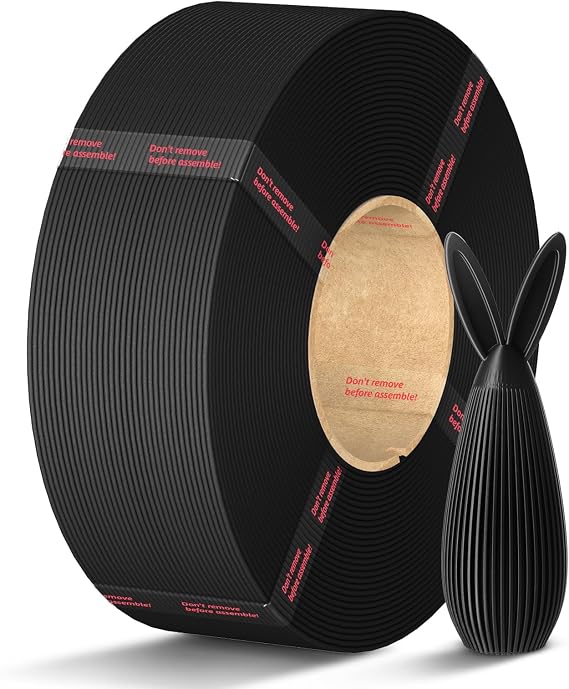 ANYCUBIC PLA Filament Refill 1.75mm, 3D Printer Filament, for Reusable Spools, Dimensional Accuracy +/- 0.02mm, Fit with Most Reusable Spools, 1KG, Black