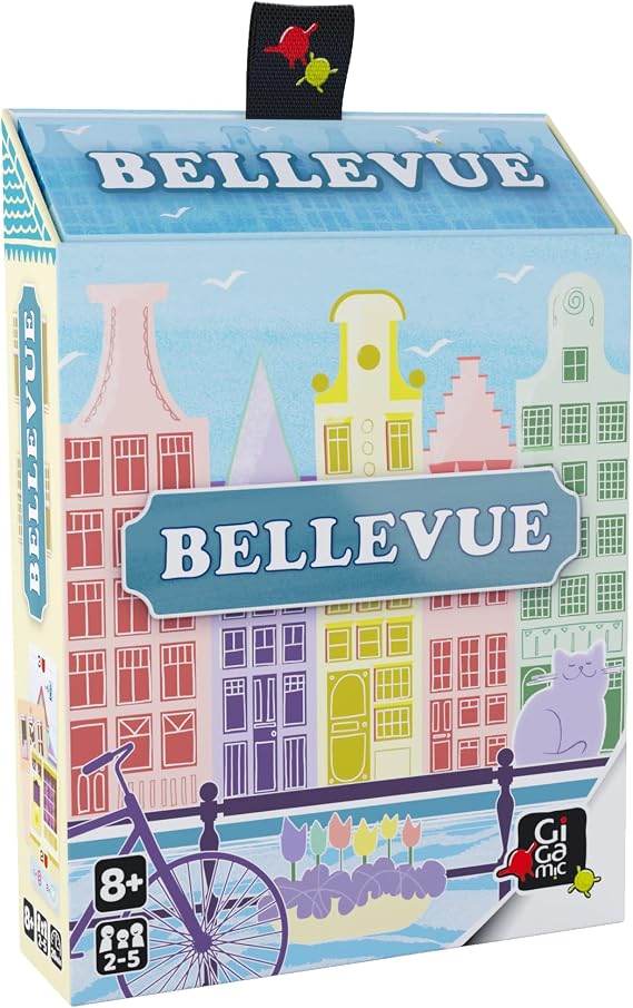 GIGAMIC - Bellevue - Score The Most Points by Building Houses with Flemish Architecture - Card Laying Game - from 2 to 4 Players - Ages 8 and Up