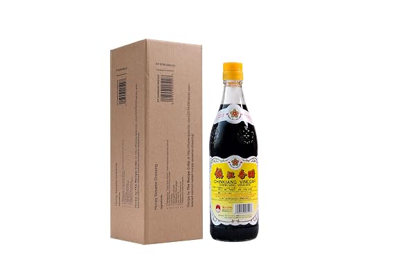 Gold Plum Chinkiang Vinegar, 18.6 fl oz Authentic Zhenjiang Black Vinegar, Traditionally Solid-State Fermented, Non-GMO, No Preservatives Added, Vegan Perfect for Dumpling Dipping, Salads, Sweet & Sour Ribs, and Braised Dishes