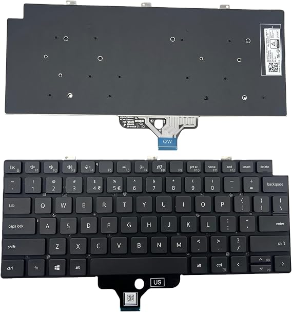 Laptop Keyboard for Dell Latitude 5320 5330 7320 7330 00X69H PK1330R1A01 NSK-QWAUW/C US Layout Non-Backlit Frameless Replacement Keyboard