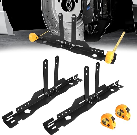 Wheel Alignment Tool Heavy-Duty Universal Toe and Camber Plates, Stainless Steel Automotive Alignment Tools with 2 Measuring Tapes Fit for Cars, Trucks and SUV