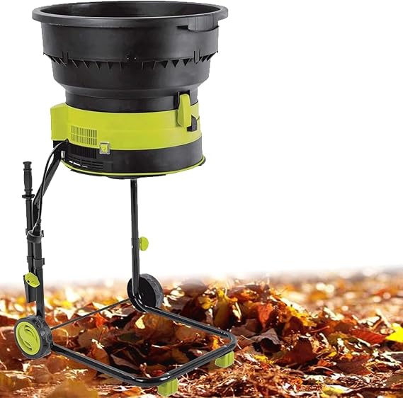Electric Leaf Mulcher Shredder, 2500W Corded Garden Compost Shredder Crusher with Power Cord, 8000rpm Leaves Chippers, Shredders and Mulchers with Wheels(Machine+40m)