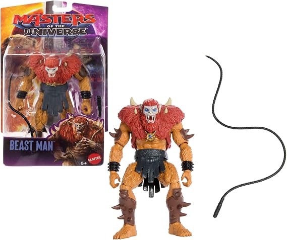 Masters of the Universe 2026 Movie Beast Man 5.5 Inch Action Figure Villain Toy, Content Inspired with 14 Movable Joints & Whip, Evil Hairy Henchman