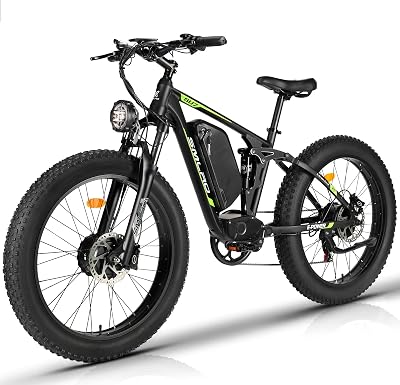 Lanshanchu Electric Bike for Adults, 2000W Dual Motor 35MPH Fastest Ebike, 48V 22.4Ah Switchable RWDAWD Ebike 26” Fat Tire Full Suspension 90 Miles, Nexusrider Dual Hydraulic Disc Brake 7 Speed