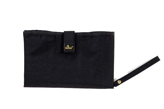Baby Diaper Changing Pad, Portable Built-in Pockets Baby Changing Mat, Compact Wristlet Clutch, Infant and Toddler Waterproof Change Pad, Must Have Baby Essential (Black)