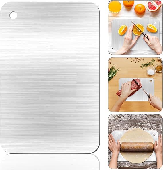 Meng Jiaran Steel Chopping Board, Stainless Steel Cutting Board for Kitchen