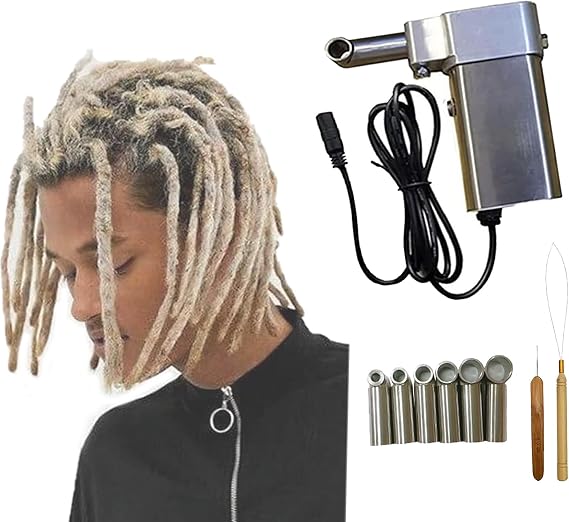 Instant Dreadlock Machine, Automatic Dreadlock Machine, Instant Loc Machine, Handheld Portable Dreadlock Maker, Easy DIY Dreadlocks Braiding Hair Extensions,6heads