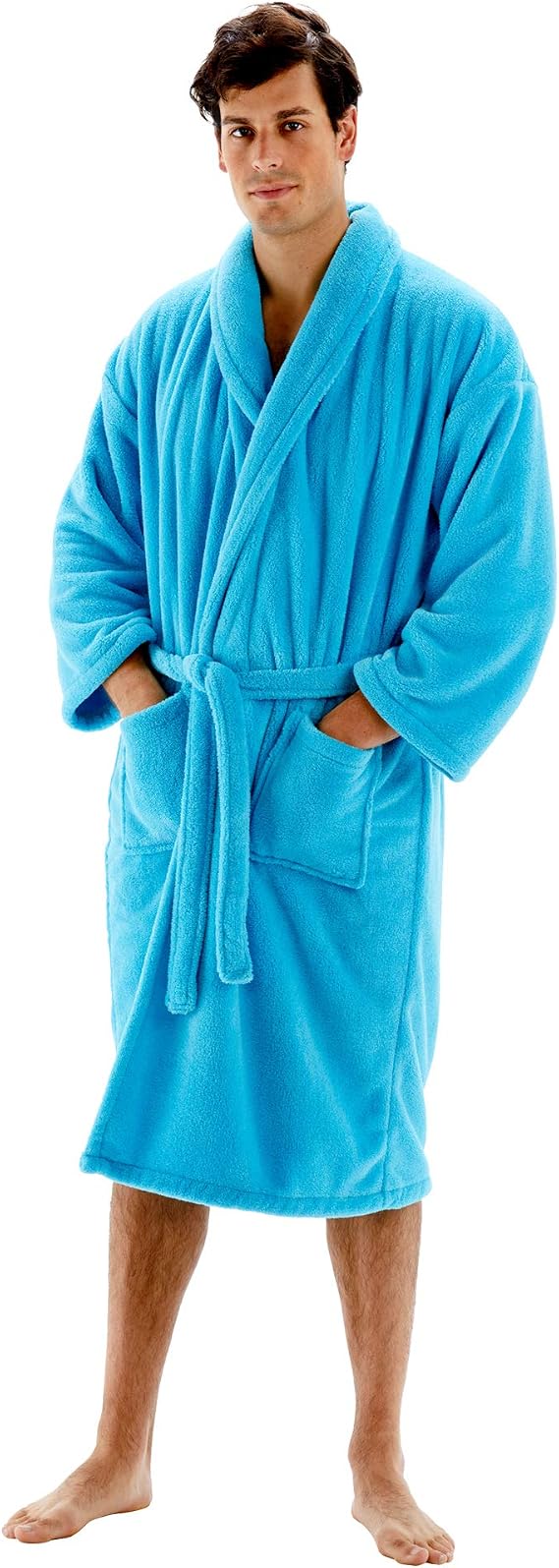 Men's Robe Microfiber Plush Fleece Bathrobe
