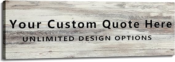 LYUNSHUO Large Custom Sign Canvas Prints - Personalized Words or Text Wood Background Wall Art, Rustic Farmhouse Home Decor, Personalized Sign, Custom Quote Sign - 20.00"x40.00"