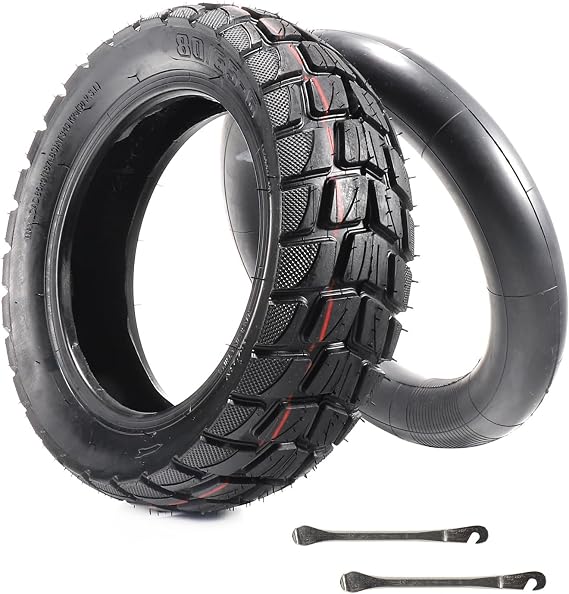 80/65-6 scooter tire off Road,10in Tires Inner Tubes Replacement Thickened Pneumatic Tyres 255x80 10x3.0 Compatible with Electric Scooter Nanrobot D4/D6+ 2.0