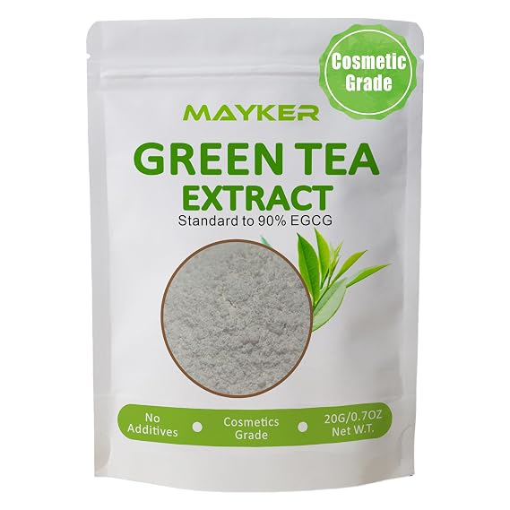 MAYKER Green Tea Extract Powder 0.7 oz, Cosmetic Grade, High In Active EGCG, For DIY Skincare Formulations Only
