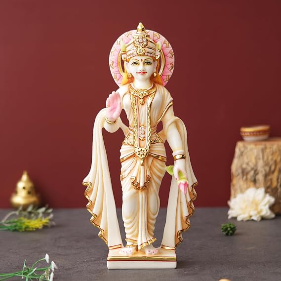 Hindu Goddess 14" Radha Rani Idol Standing Radhika Murti for Temple Kishori Ji Sculpture Gopi Figurine Shri Radhe Statue Decorative Showpiece for Home Office Table Decoration and Gift Purpose