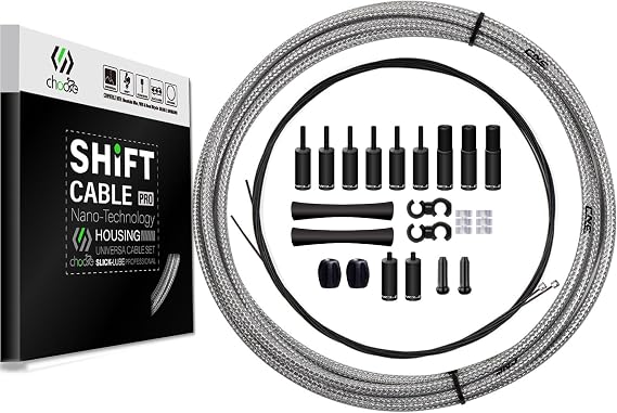 CNC Bike Shifter Cable Set for Shimano/SRAM,Road Bike Derailleur Cable,Gear Cable Housing Coated Braided & Teflon Inner line for Bicycle/Mountain Bike(Black/Gold/Silver/Titanium Silver)